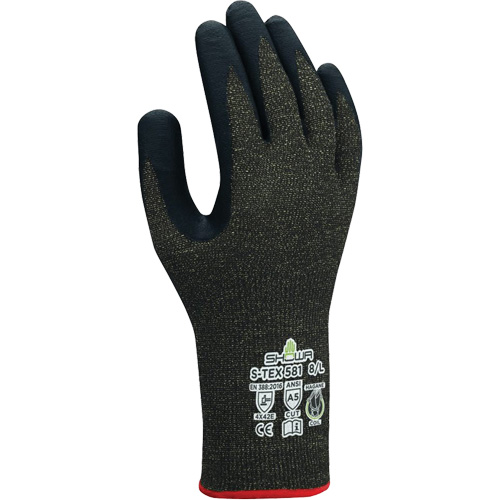 S-TEX&reg; 581 Cut Resistant Gloves, Size 6/Small, 13 Gauge, Foam Nitrile Coated, Stainless Steel/Kevlar&reg; Shell, ANSI/ISEA 105 Level 5/EN 388 Level E Helyx Safety & Industrial Supplies