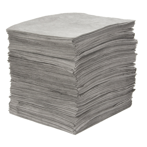 Feuilles absorbantes souffl&eacute;es de premi&egrave;re qualit&eacute;, Universel, 15" x 18", 25 gal. d'absorption Helyx Safety & Industrial Supplies