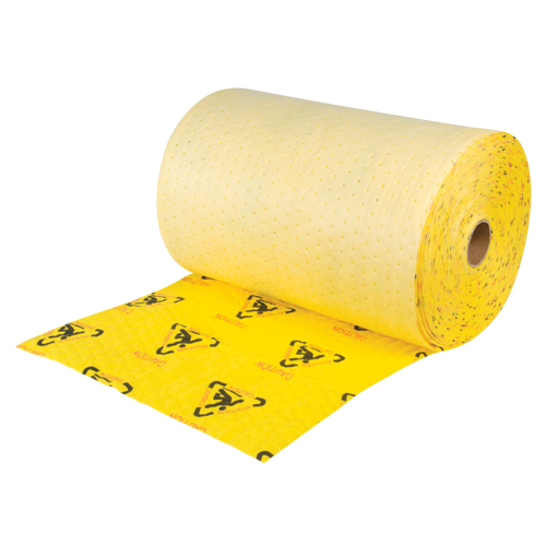 Rouleaux d'avertissement de premi&egrave;re qualit&eacute; - absorbants haute visibilit&eacute;, Lourd, 150' lo x 24" la, Absorption 37,6 gal. Helyx Safety & Industrial Supplies