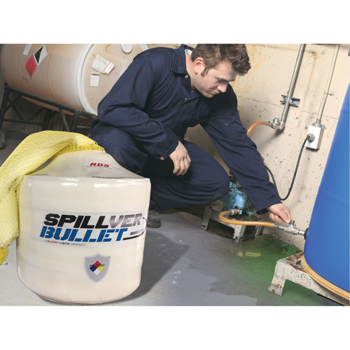 Spillver Bullet Hazmat Boom, Hazmat, 50' L x 5" W, 14 gal. Absorbancy Helyx Safety & Industrial Supplies