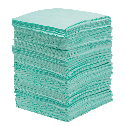 Premium Bonded Sorbent Pads, Hazmat, 15" x 18", 30 gal. Absorbancy Helyx Safety & Industrial Supplies
