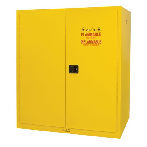 Vertical Drum Storage Cabinet, 110 US gal. Cap., 2 Drums, Yellow Helyx Safety & Industrial Supplies