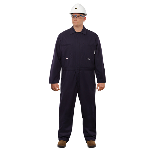 UltraSoft&reg; Arc Flash & FR Coveralls, Size 46, Navy Blue, 12.4 cal/cm2 Helyx Safety & Industrial Supplies