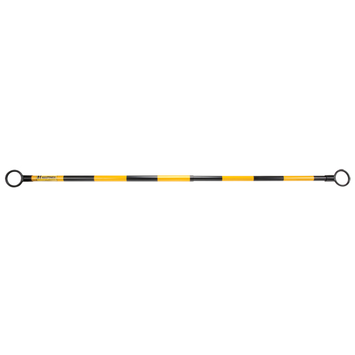 Barre t&eacute;lescopique pour barricade, Longueur d&eacute;ploy&eacute;e de 85", Noir/Jaune Helyx Safety & Industrial Supplies