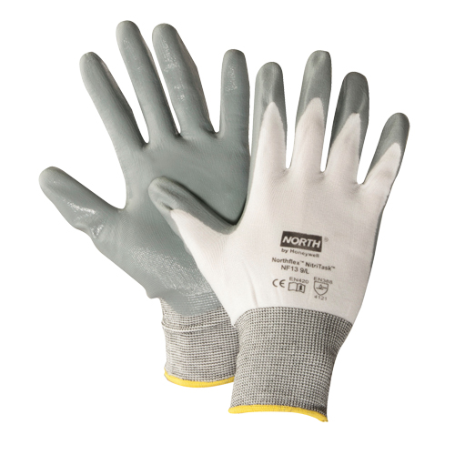 Gants NorthFlex Nitri Task, T-Grand, R&ecirc;vetement Nitrile, Calibre 13, Enveloppe en Nylon Helyx Safety & Industrial Supplies