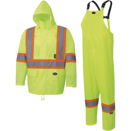 5619 150D Oxford Rain Suit, Polyester, 2X-Large, High Visibility Lime-Yellow Helyx Safety & Industrial Supplies