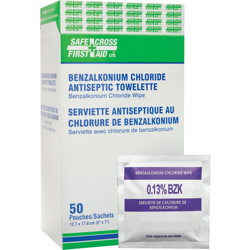Lingettes antiseptiques au chlorure de benzalkonium, Serviette, Antiseptique Helyx Safety & Industrial Supplies