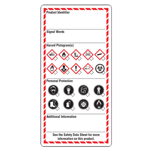 Workplace Labels, Cardstock, 3" W x 6" H, English Helyx Safety & Industrial Supplies