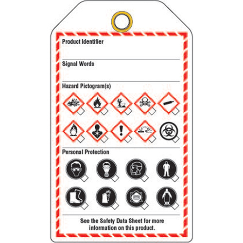 Workplace Tags, Cardstock, 3-3/8" W x 5-3/4" H, English Helyx Safety & Industrial Supplies