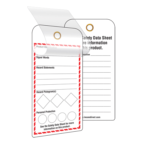 GHS Self-Laminating Workplace Tags, Cardstock, 3" W x 6" H, English Helyx Safety & Industrial Supplies