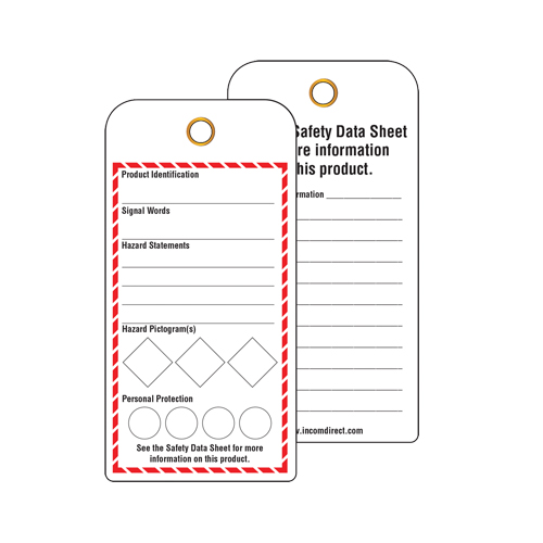 GHS Workplace Tags, Cardstock, 3" W x 6" H, English Helyx Safety & Industrial Supplies