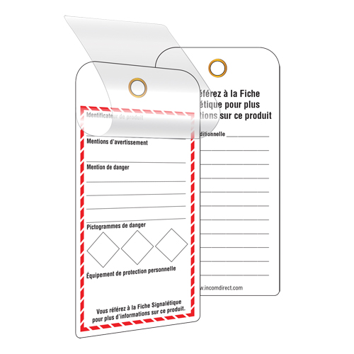 &eacute;tiquettes SGH auto-plastifiantes pour le milieu de travail, Papier cartonn&eacute;, 3" la x 6" h, Français Helyx Safety & Industrial Supplies