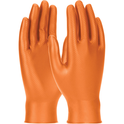 Gants jetables ambidextres Grippaz Skins, Petit, Nitrile, 6 mils, Sans poudre, Orange Helyx Safety & Industrial Supplies