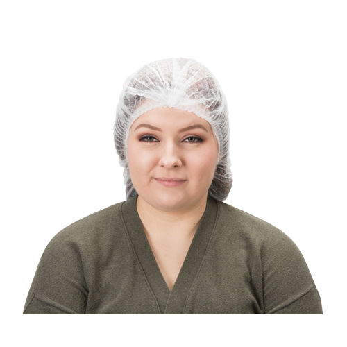 Pleated Bouffant Cap, Polypropylene, 19", White Helyx Safety & Industrial Supplies