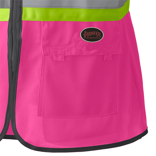 139PK Women's Safety Vest, Pink, X-Small, Polyester Helyx Safety & Industrial Supplies