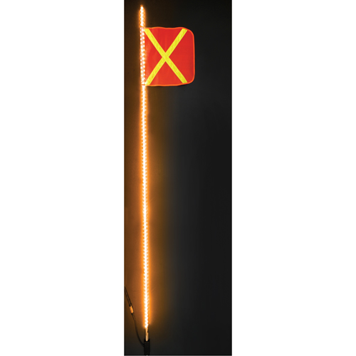 Safety Whip&reg; Heavy-Duty LED Whips, Hitch Mount, 8 High, Orange with Reflective Helyx Safety & Industrial Supplies