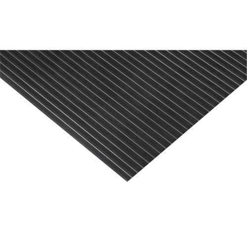 Wide-Ribbed Matting, Wiper, 3' x 75' x 1/8", Black Helyx Safety & Industrial Supplies