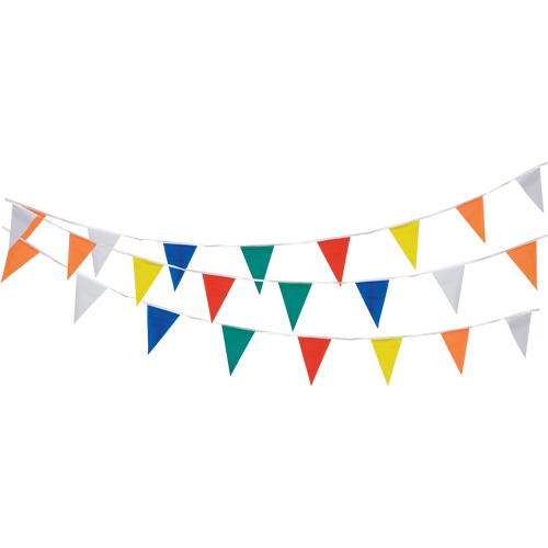 Pennant String, 60' L, Multicolour Helyx Safety & Industrial Supplies