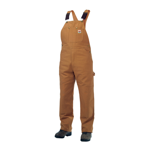 Unlined Duck Overalls, Men's, Large, Brown Helyx Safety & Industrial Supplies