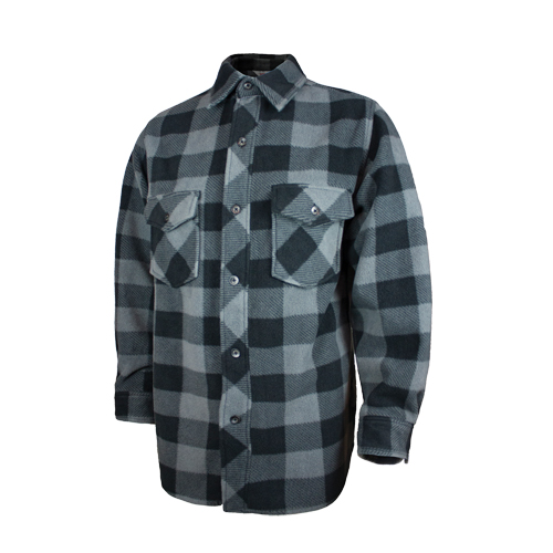 Plaid Solar Fleece Shirt, Men's, Large, Grey Helyx Safety & Industrial Supplies