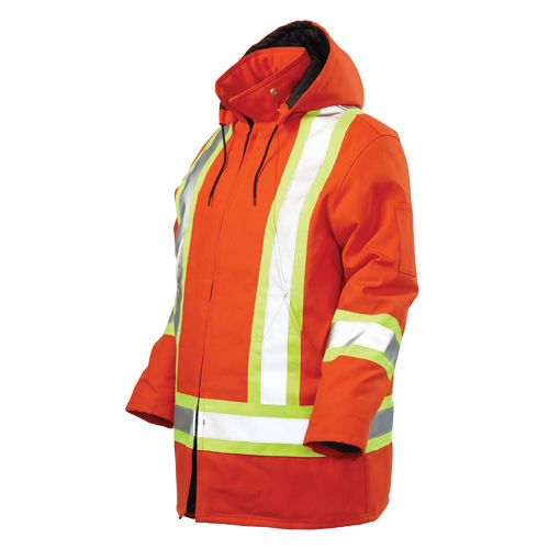 Parka de s&eacute;curit&eacute;, Orange haute visibilit&eacute;, Grand Helyx Safety & Industrial Supplies