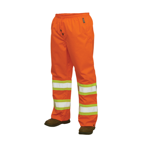 300D Safety Rain Pant, Polyester, Large, High Visibility Orange Helyx Safety & Industrial Supplies
