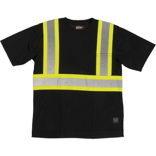 Short-Sleeved Safety T-Shirt with Pocket, Polyester, Large, Black Helyx Safety & Industrial Supplies