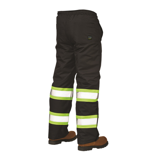 Pantalons &agrave; enfiler de s&eacute;curit&eacute; doubl&eacute;s, Polyester, Grand, Noir Helyx Safety & Industrial Supplies