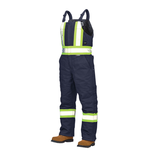 Salopettes de s&eacute;curit&eacute; doubl&eacute;e en canevas, Coton, Grand, Bleu marine Helyx Safety & Industrial Supplies