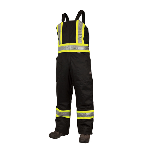 Salopettes de s&eacute;curit&eacute; doubl&eacute;e, Polyester/Polyur&eacute;thane, Grand, Noir Helyx Safety & Industrial Supplies