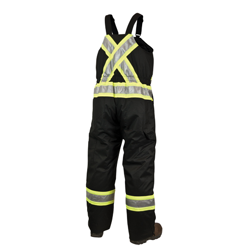 Salopettes de s&eacute;curit&eacute; doubl&eacute;e, Polyester/Polyur&eacute;thane, Grand, Noir Helyx Safety & Industrial Supplies