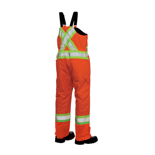 Salopettes de s&eacute;curit&eacute; doubl&eacute;e, Polyester/Polyur&eacute;thane, Grand, Orange haute visibilit&eacute; Helyx Safety & Industrial Supplies