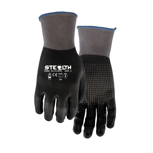 395 Stealth Blackbird Gloves, 11/2X-Large, Foam Nitrile Coating, 15 Gauge, Nylon Shell Helyx Safety & Industrial Supplies
