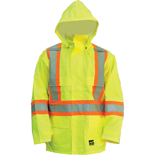 Manteau Open Road, Polyester/Polyur&eacute;thane, Jaune lime haute visibilit&eacute;, Petit Helyx Safety & Industrial Supplies