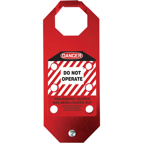 Stopout&reg; OSHA Danger Aluma-Tag Do Not Operate Hasp, Red Helyx Safety & Industrial Supplies