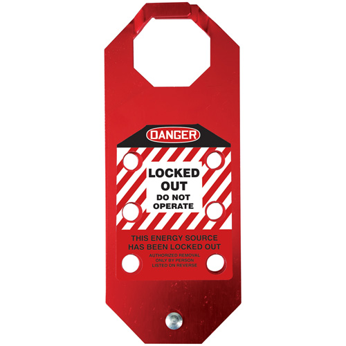 Stopout&reg; OSHA Danger Aluma-Tag Locked Out Do Not Operate Hasp, Red Helyx Safety & Industrial Supplies