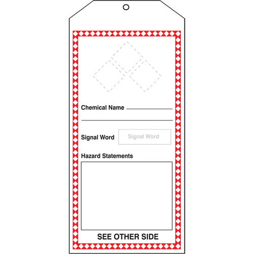 GHS Jumbo Tags, Cardstock, 3-7/8" W x 8-1/2" H, English Helyx Safety & Industrial Supplies