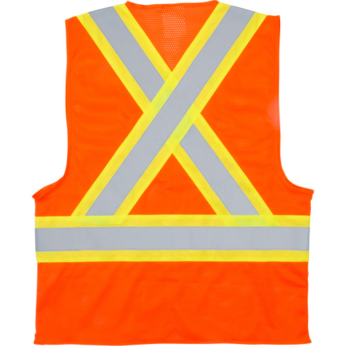 Veste de s&eacute;curit&eacute; pour la circulation, Orange haute visibilit&eacute;, Moyen, Polyester Helyx Safety & Industrial Supplies
