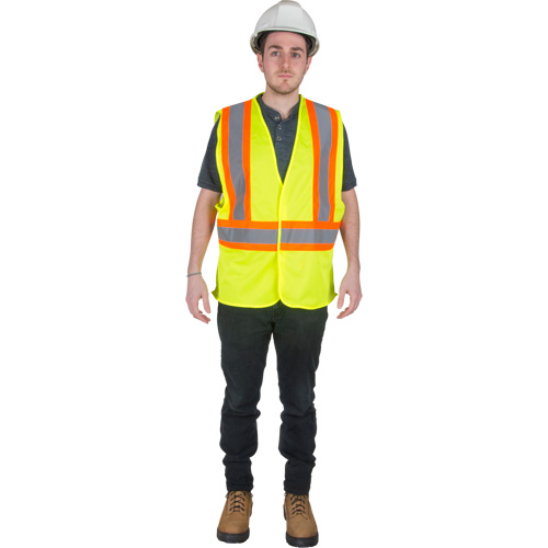 Veste de s&eacute;curit&eacute; pour la circulation, Jaune lime haute visibilit&eacute;, Moyen, Polyester Helyx Safety & Industrial Supplies