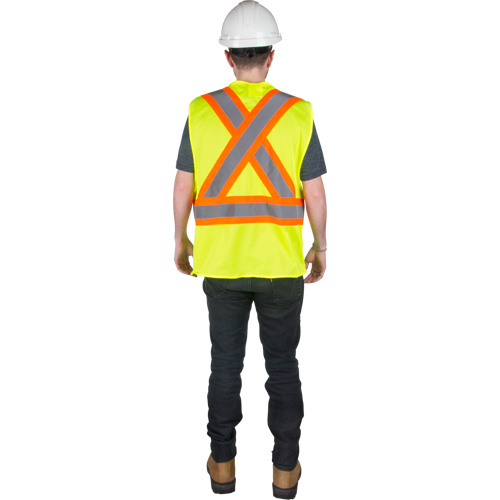 Veste de s&eacute;curit&eacute; pour la circulation, Jaune lime haute visibilit&eacute;, Moyen, Polyester Helyx Safety & Industrial Supplies