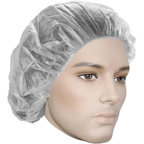 Bonnets bouffants, Polypropyl&egrave;ne, 18", Blanc Helyx Safety & Industrial Supplies