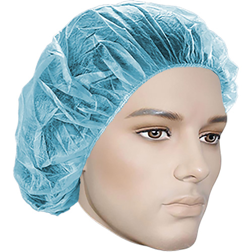Bouffant Caps, Polypropylene, 18", Blue Helyx Safety & Industrial Supplies