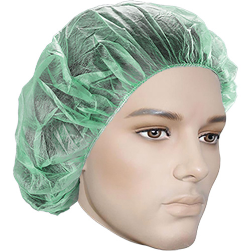 Bonnets bouffants, Polypropyl&egrave;ne, 21", Vert Helyx Safety & Industrial Supplies