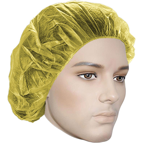 Bonnets bouffants, Polypropyl&egrave;ne, 24", Jaune Helyx Safety & Industrial Supplies