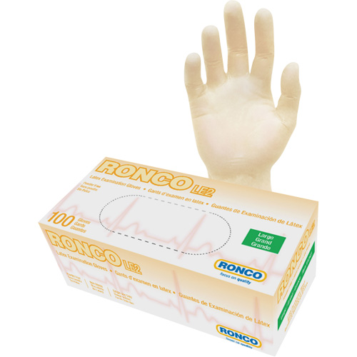 Disposable Gloves, Large, Latex, 4-mil, Powder-Free, Natural, Class 2 Helyx Safety & Industrial Supplies