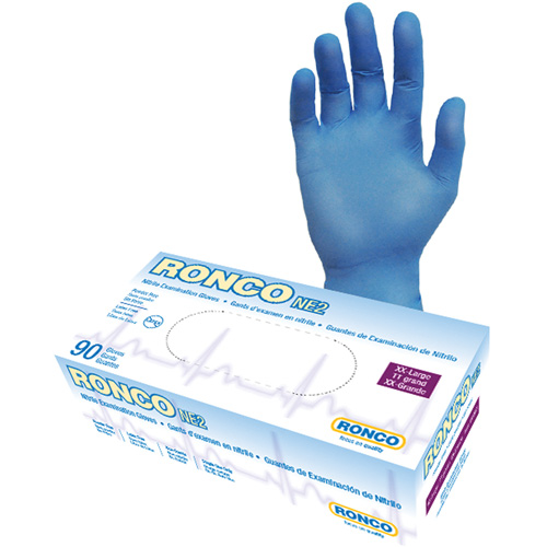 Disposable Gloves, 2X-Large, Nitrile, 4-mil, Powder-Free, Blue Helyx Safety & Industrial Supplies