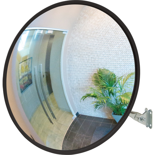 Convex Mirror with Telescopic Arm, Indoor/Outdoor, 12" Diameter Helyx Safety & Industrial Supplies