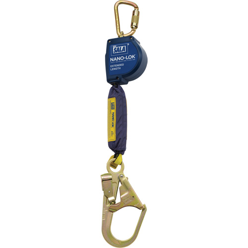 Nano-Lok Extended Length Self-Retracting Lifeline, 9', Polyester/Web, Swivel Helyx Safety & Industrial Supplies