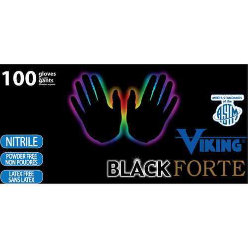 Gants jetables 34605 Forte, Petit, Nitrile, 6 mils, Sans poudre, Noir Helyx Safety & Industrial Supplies