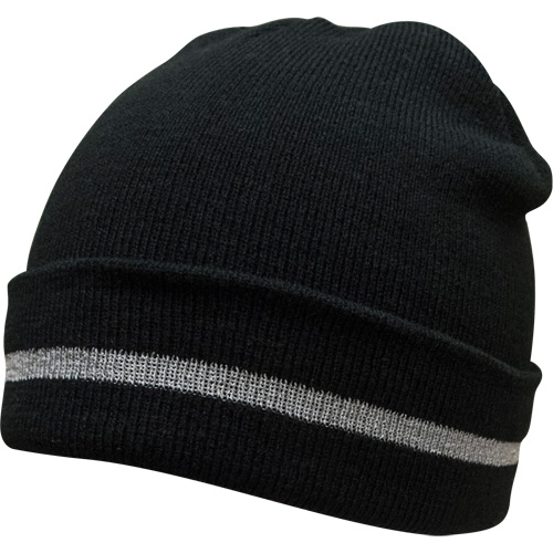 Knit Hat with Silver Reflective Stripe, One Size, Black Helyx Safety & Industrial Supplies